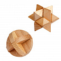 Teddies Hlavolam 3D puzzle dřevo mix druhů v krabičce 5x5cm 
