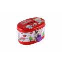 Teddies Spardose mit Schloss aus Blech oval 10x6cm 4 Farben