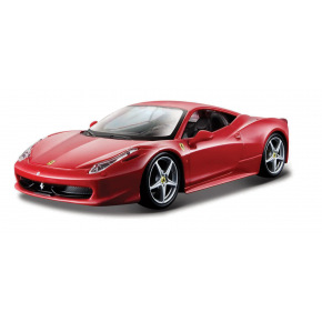 Bburago - RACE+PLAY, Ferrari 458 Italia, červená, 1:24
