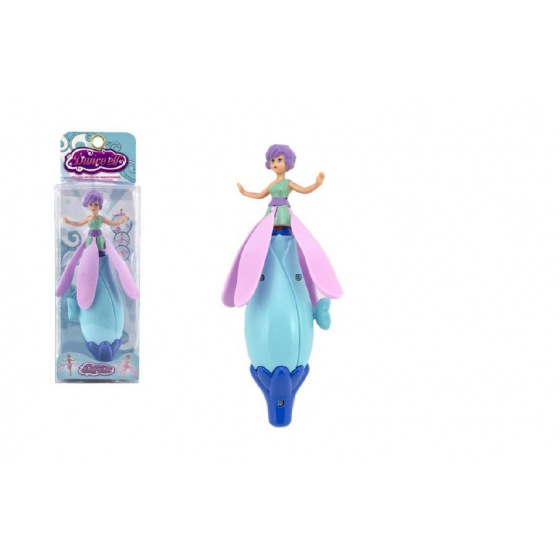 Teddies Vystřelovací víla panenka plast 17cm 4 barvy v krabičce 8x24x6cm