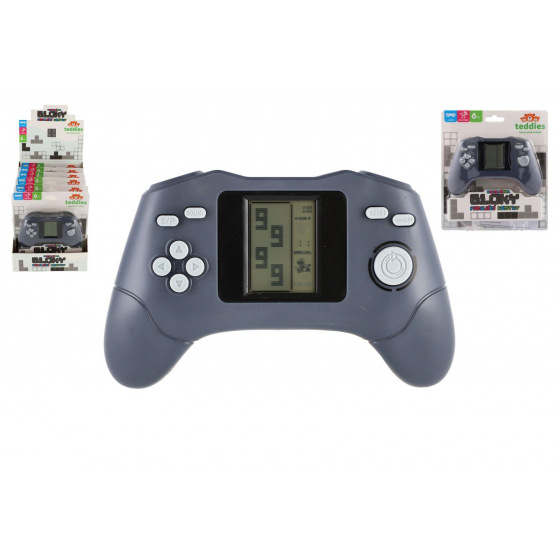 Teddies Digitální hra Padající kostky konzole hlavolam plast 15x9cm na baterie se zvukem