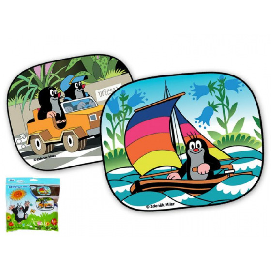 Wiky Sluneční clona do auta Krtek na motorce 44x36cm - 2ks v sáčku