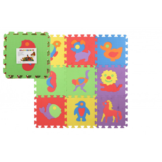 Teddies Pěnové puzzle Zvířata 29x29x1cm 10ks ve fólii