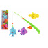 Teddies Spiel Fische/Angler magnetisch Kunststoff 3 Stk.+Rute Kunststoff 34cm Farbmix auf Karte