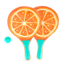 Teddies Sada na plážový tenis ovoce dřevěné 38cm 2 pálky + 1 míček 3 druhy