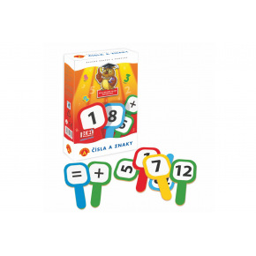 PEXI Ceduľky - Čísla a znaky spoločenská hra náučná v krabici 11,5x18x3,5cm