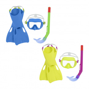 Bestway Zestaw do snorkelingu Bestway LIL FLAPPER - płetwy, gogle, fajka - mix 2 kolorów (różowy/niebieski)