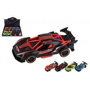 Teddies Auto wyścigowe metal/plastik 14cm na napęd zwrotny 4 kolory 8 sztuk w pudełku