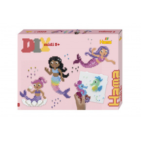 Lowlands Zažehlovací korálky Hama MIDI Mořské panny 4000 ks v krabici 32x25x4cm