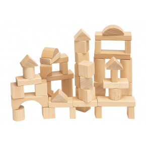 WOODY Stavebnice kostky přírodní 50ks