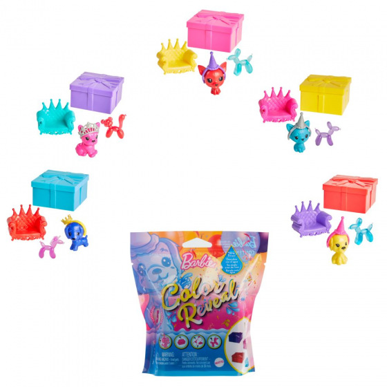 Mattel Barbie COLOR REVEAL ZVÍŘÁTKO KONFETY ASST