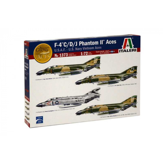 Italeri Model Kit letadlo 1373 - F-4 C/D/J PHANTOM II ACES USAF-US Navy Vietnam ACES (1:72)