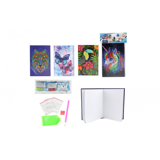 Teddies Kreativ-Set Diamant-Tagebuch 14,5x21cm mit selbstklebenden Diamanten 4 Arten