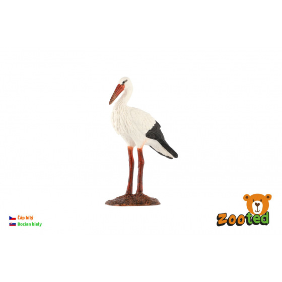 Čáp bílý zooted plast 9cm 
