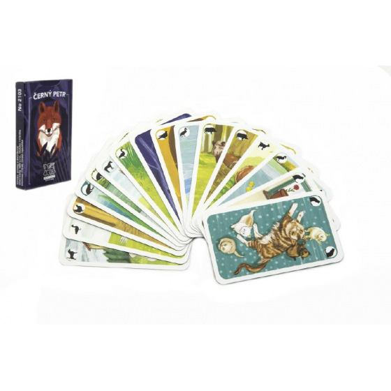 Hrací karty, s.r.o. Černý Petr zvířátka společenská hra karty v papírové krabičce 6,5x10,5x1cm