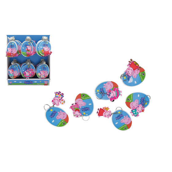 Jiri Models Klíčenka/Přívěsek 3D Prasátko Peppa/Peppa pig guma 10 cm na kartě