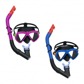 Bestway Zestaw do snorkelingu Bestway Dominator młodzieżowy, maska, fajka (różowy, niebieski)