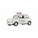 Teddies Auto policie retro 11cm kov/plast na zpětné natažení na baterie se světlem 4 druhy