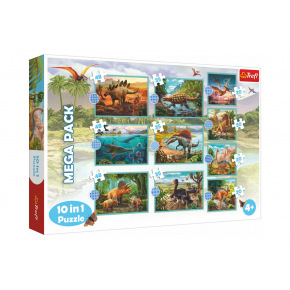 Trefl Puzzle 10v1 Zoznámte sa so všetkými dinosaurami v krabici 40x27x6cm