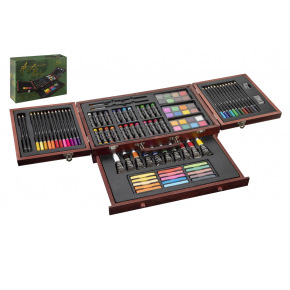 SMT Creatoys Zestaw malarski - Art box zestaw kreatywny 103 szt. w drewnianej skrzynce w pudełku 39x27x9cm