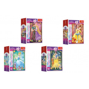 Trefl Minipuzzle Krásne princezné/Disney Princess 54dielikov, 4 druhy, v krabičke 6x9x4cm