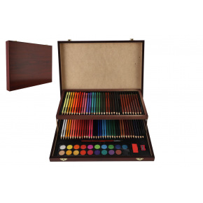 Teddies Sada na maľovanie - Art box kreatívna sada 91ks v drevenom kufríku vo fólii 38,5x29,5x5cm