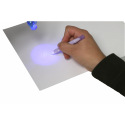 Teddies Geheimstift mit unsichtbarer Tinte und UV-Licht + Kugelschreiber aus Kunststoff 15cm mit Batterien 4 Farben