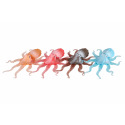 Teddies Oktopus Antistress festes Gehäuse Plastik/Silikon 15x19cm 4 Farben