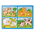 Woody Puzzle pro nejmenší  s úchyty - domácí zvířata s mláďaty,