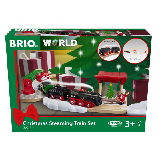 Brio Weihnachtszug-Set mit batteriebetriebener Dampflokomotive