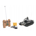 Teddies Tank RC plast 33cm T-34 27MHz na baterie+dobíjecí pack se zvukem a světlem v krabici 40x15x19cm