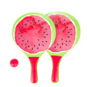 Teddies Sada na plážový tenis ovoce dřevěné 38cm 2 pálky + 1 míček 3 druhy