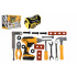 Teddies Werkzeugset aus Kunststoff mit Akkubohrer 16x17cm batteriebetrieben mit Sound mit Tasche in Schachtel 24x17,5x12cm