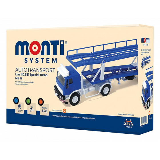 SEVA Stavebnice Monti System MS 19 Autotransport Liaz 1:48 v krabici 31,5x16,5x7,5cm