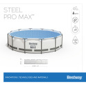 Bestway Nadzemní bazén Steel Pro MAX šedý, kartušová filtrace, schůdky, plachta, 3,96m x 1,22m