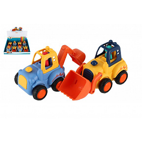 Teddies Auto budowlane plastikowe 12-14cm na mechanizmie bezwładnościowym mix rodzajów 8 sztuk w pudełku 18m+ Teddies Auto budowlane plastikowe 12-14cm na mechanizmie bezwładnościowym mix rodzajów 8 sztuk w pudełku 18m+