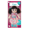 Teddies Puppe Ema Stoffpuppe Plüsch 40 cm spricht und singt auf Tschechisch auf Karte im Beutel 0+