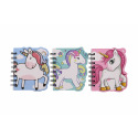 Teddies Zápisník/blok jednorožec kroužkový 11x12,5cm 3 druhy