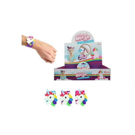 Teddies Náramok jednorožec samonavíjací plast 21cm 3 farby 