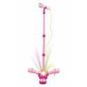 Mikrofon karaoke růžový plast na baterie se světlem se zvukem v krabici 17x34x7cm