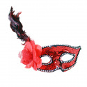Rappa Rote Maske mit Blume und Feder
