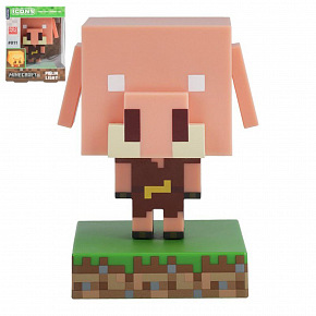 Lampička prasátko Piglin Minecraft na baterie v krabičce 10,5x14x9cm