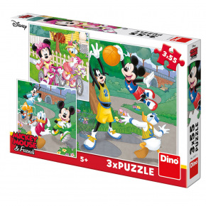 Dino Ostatné Dino puzzle WD Mickey a Minnie športovci 3x55D