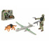 Teddies Zestaw wojskowy plastikowy dron, żołnierz, pies z akcesoriami w pudełku 23x14x4cm