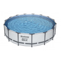 Bestway Nadzemní bazén kulatý Steel Pro MAX, kartušová filtrace, schůdky, plachta, průměr 4,57m, výška 1,07m