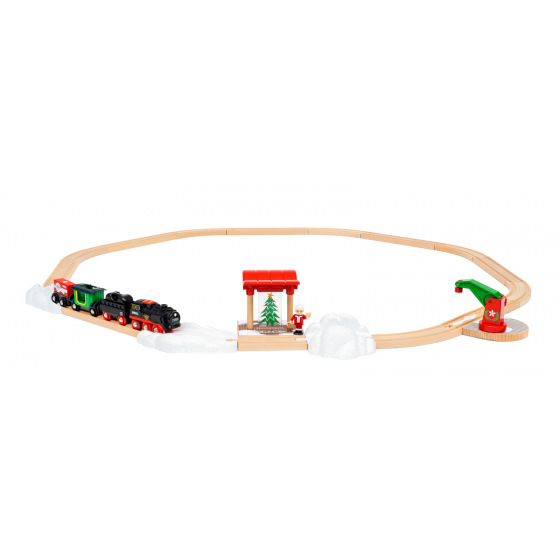 Brio Weihnachtszug-Set mit batteriebetriebener Dampflokomotive