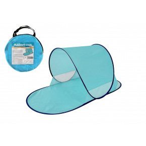 Teddies Stan plážový s UV filtrem 140x70x62cm samorozkládací polyester/kov ovál modrý v látkové tašce