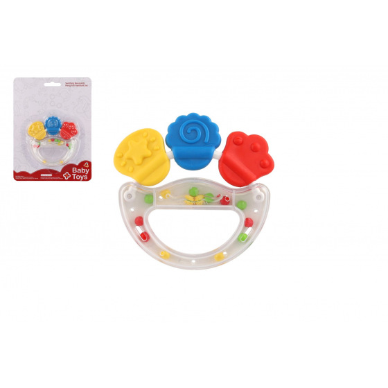 Chrastítko/Kousátko plast/silikon 10cm na kartě 0m+