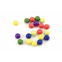 Teddies Murmeln unzerbrechlich bunt 20 Stück Kunststoff 1,5 cm 3 Farben Stoffbeutel