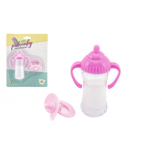 Teddies Puppenzubehör-Set aus Kunststoff, Fläschchen, Schnuller auf Karte 15x21x5cm